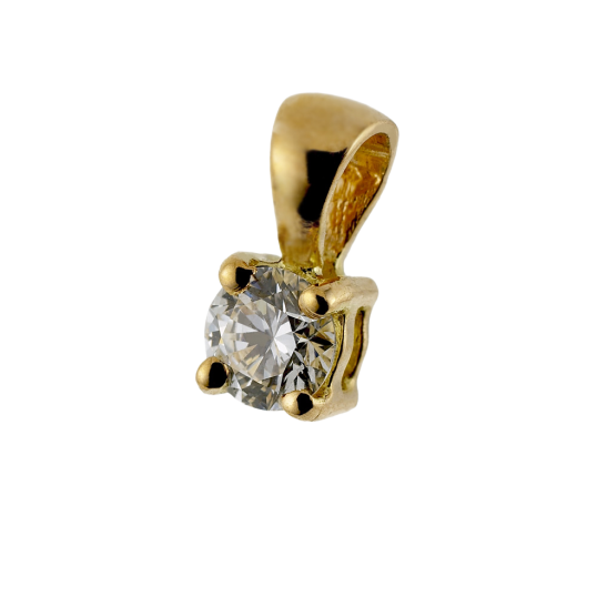 Pendentif en or jaune, diamant, 4 griffes