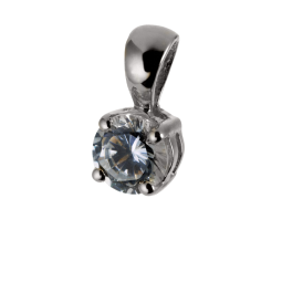 Pendentif en or gris, diamant, 4 griffes