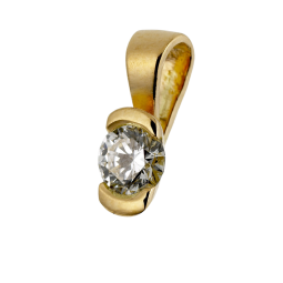 Pendentif en or jaune, diamant , serti demi  clos