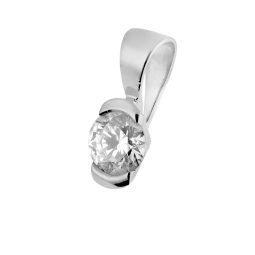 Pendentif en or gris, diamant , serti demi clos