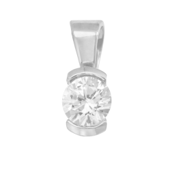 Pendentif en or gris, diamant , serti demi clos