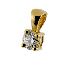 Pendentif en or jaune, diamant, 4 griffes