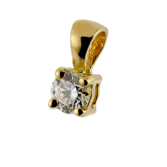 Pendentif en or jaune, diamant, 4 griffes
