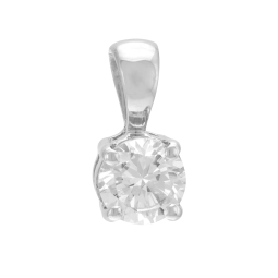 Pendentif en or gris, diamant, 4 griffes