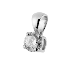 Pendentif en or gris, diamant, 4 griffes