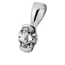 Pendentif en or gris, diamant , serti demi clos