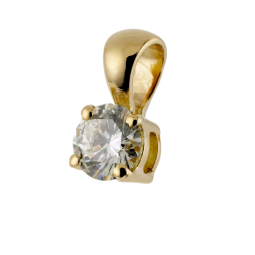 Pendentif en or jaune, diamant, 4 griffes