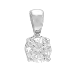 Pendentif en or gris, diamant, 4 griffes