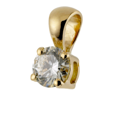 Pendentif en or jaune, diamant, 4 griffes