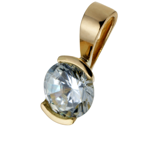 Pendentif en or jaune, diamant, serti demi clos