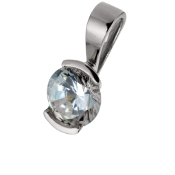 Pendentif en or gris, diamant, serti demi clos
