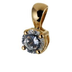 Pendentif en or jaune, diamant, 4 griffes