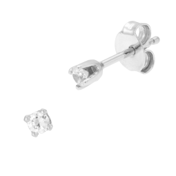 Boucles d'oreilles en or gris, diamant, 4 griffes