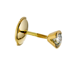 Boucles d'oreilles en or jaune, diamant , serti demi clos