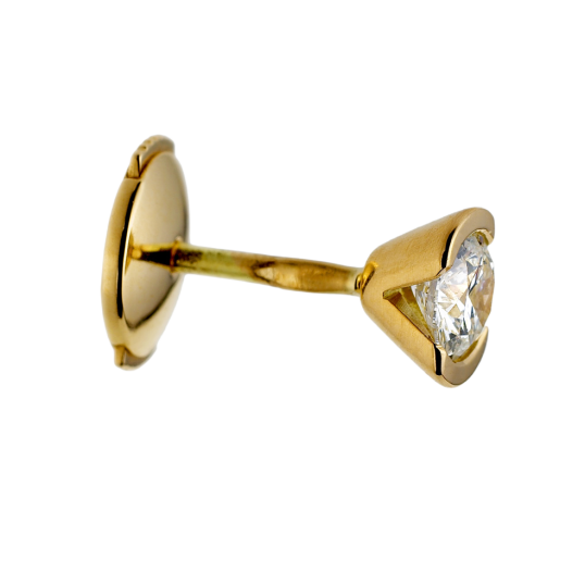 Boucles d'oreilles en or jaune, diamant, serti demi clos Boucles d'oreilles en or jaune, diamant, serti demi clos
