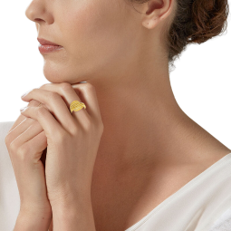 Bague en plaqué or, oxydes de zirconium