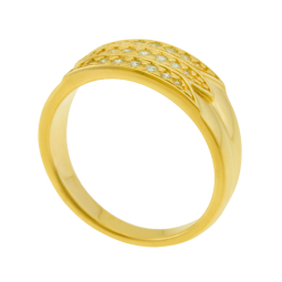 Bague plaqué or et oxydes de zirconium
