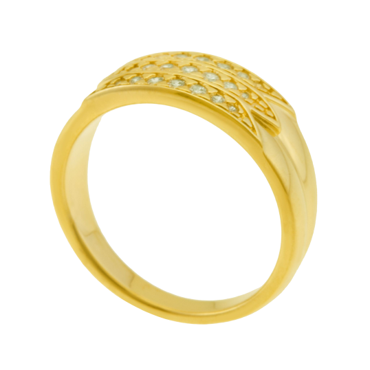 Bague plaqué or et oxydes de zirconium