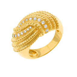 Bague en plaqué or et oxydes de zirconium