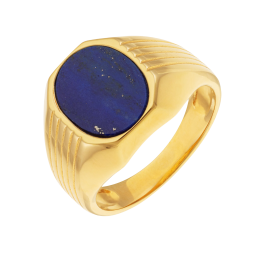 Bague en plaqué or et lapis lazuli