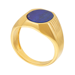 Bague en plaqué or et lapis lazuli
