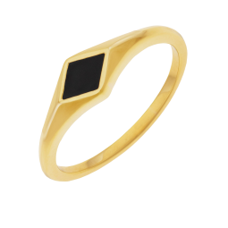 Bague en plaqué or et laque