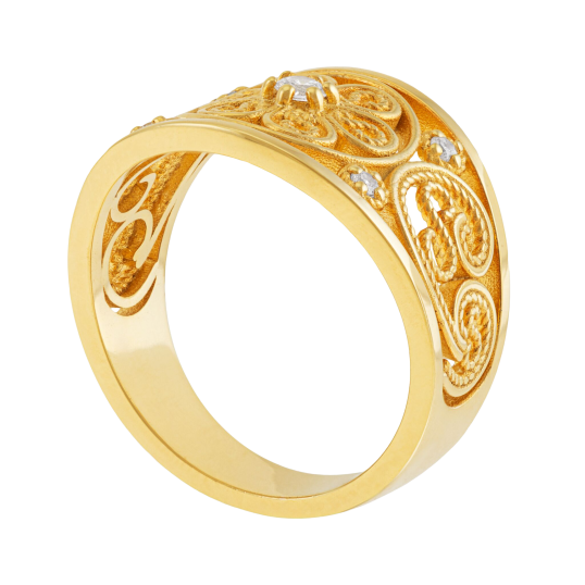 Bague en plaqué or et oxydes de zirconium Bague en plaqué or et oxydes de zirconium