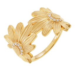 Bague en plaqué or et oxydes de zirconium