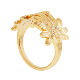 Bague en plaqué or et oxydes de zirconium