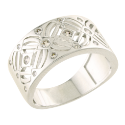 Bague en argent rhodié et oxydes de zirconium