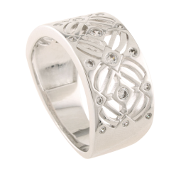 Bague en argent rhodié et oxydes de zirconium