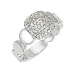Bague en argent rhodié et oxydes de zirconium