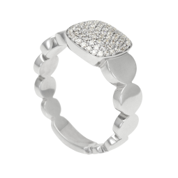 Bague en argent rhodié et oxydes de zirconium