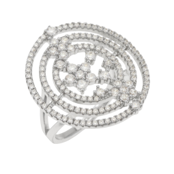 Bague en argent rhodié, spirale et oxydes de zirconium