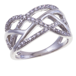 Bague en argent rhodié et oxydes de zirconium