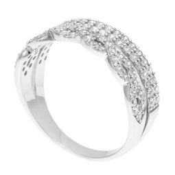 Bague en argent rhodié et oxydes de zirconium
