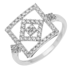 Bague en argent rhodié et oxydes de zirconium