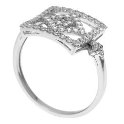 Bague en argent rhodié et oxydes de zirconium
