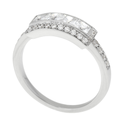 Bague en argent rhodié et oxydes de zirconium