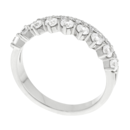 Bague en argent rhodié, oxydes de zirconium