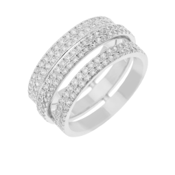 Bague en argent rhodié, oxydes de zirconium