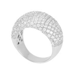 Bague argent rhodié, pavage oxydes de zirconium