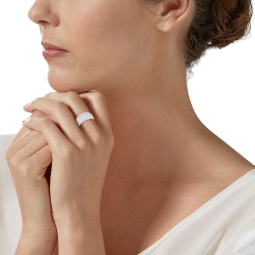 Bague argent rhodié, pavage oxydes de zirconium