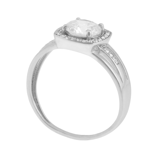 Bague en argent rhodié et oxydes de zirconium