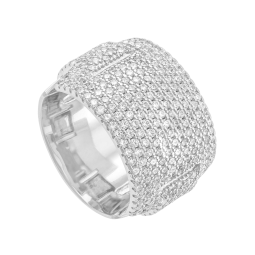 Bague en argent rhodié et oxydes de zirconium