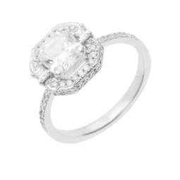 Bague en argent rhodié, oxydes de zirconium