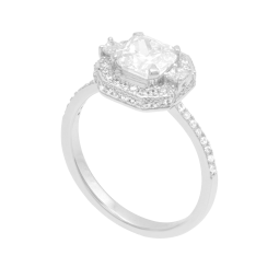 Bague en argent rhodié, oxydes de zirconium