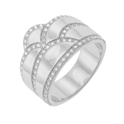 Bague en argent rhodié, oxydes de zirconium 