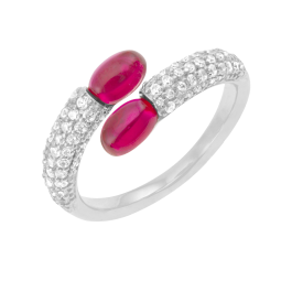 Bague en argent rhodié et oxydes de zirconium