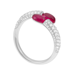 Bague en argent rhodié et oxydes de zirconium